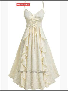 Plus Size Flowy Corset Sundress - Elegant Knot Backless Maxi Dress